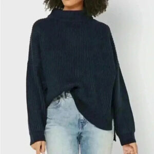 Topshop Oversized Chunky Rib Mock Neck Sweater size small NWT